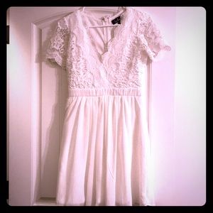 ANGEL IN DISGUISE WHITE LACE SKATER DRESS
